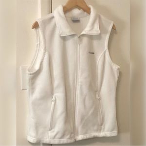 Columbia White Fleece Full-Zip Women's Vest